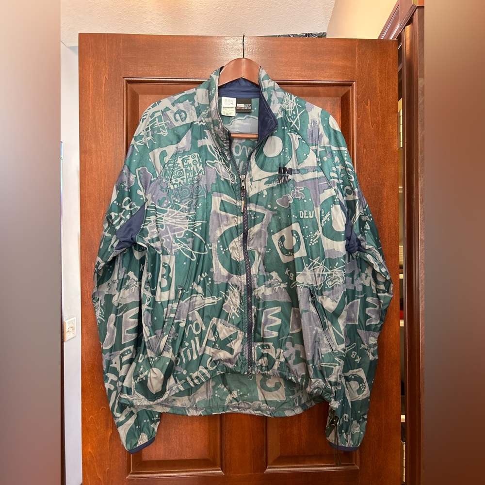Vintage 90s Abstract Graffiti‎ Print  Windbreaker Jacket Made in USA XL